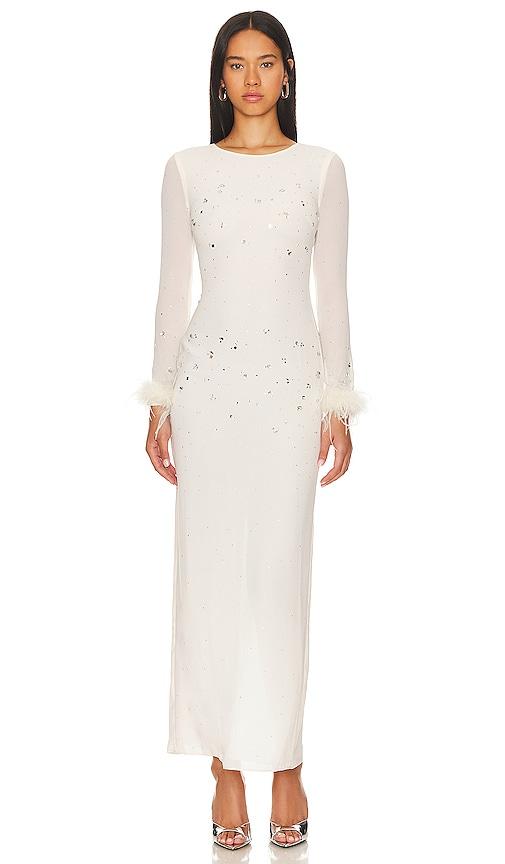 nbd ginevra maxi dress in beige. - size xs (also in xxs)