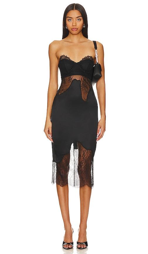 nbd giselle midi dress in black. - size m (also in l)