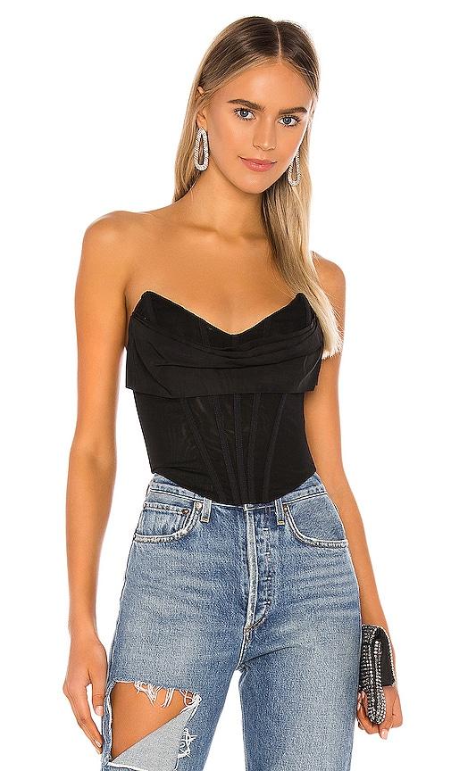 nbd hailee bustier top in black. - size l (also in s, m)