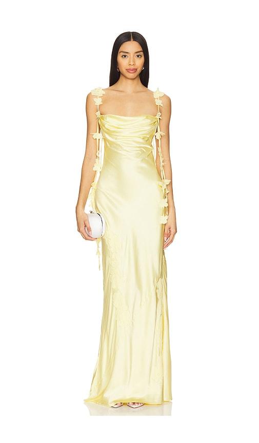 nbd inaya gown in yellow. - size l (also in xs, s, m, xl)