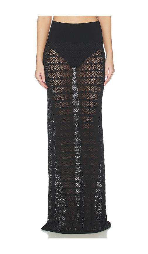 nbd kyriah pointelle maxi skirt in black. - size l (also in xxs, xs, s, m, xl)
