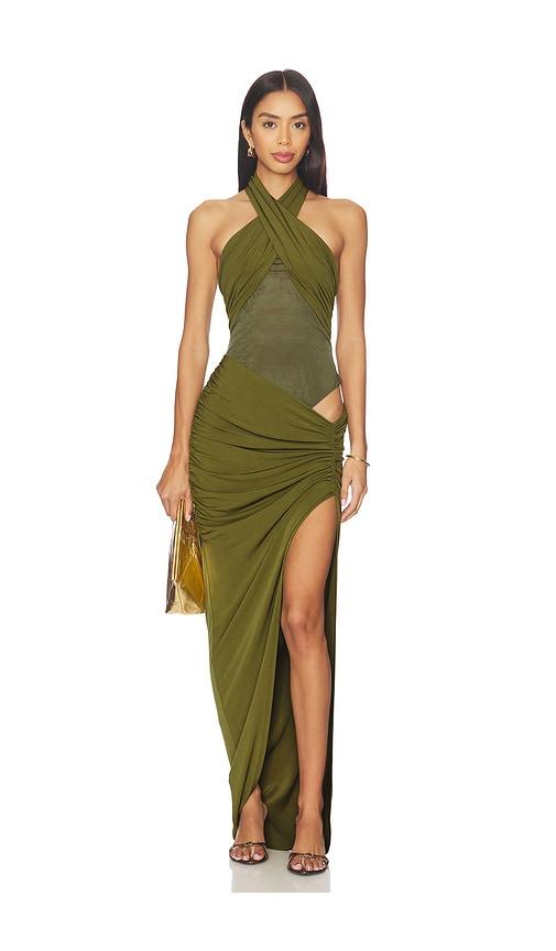 nbd meena maxi dress in green. - size l (also in xxs, xs, s, m, xl)