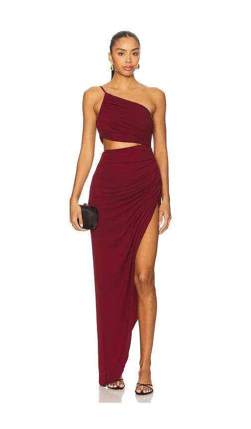 nbd montserrat dress in burgundy. - size l (also in xl)