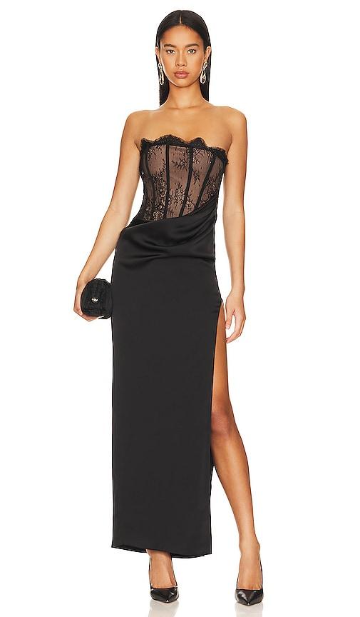 nbd nalani maxi dress in black. - size s (also in xs, xxs)
