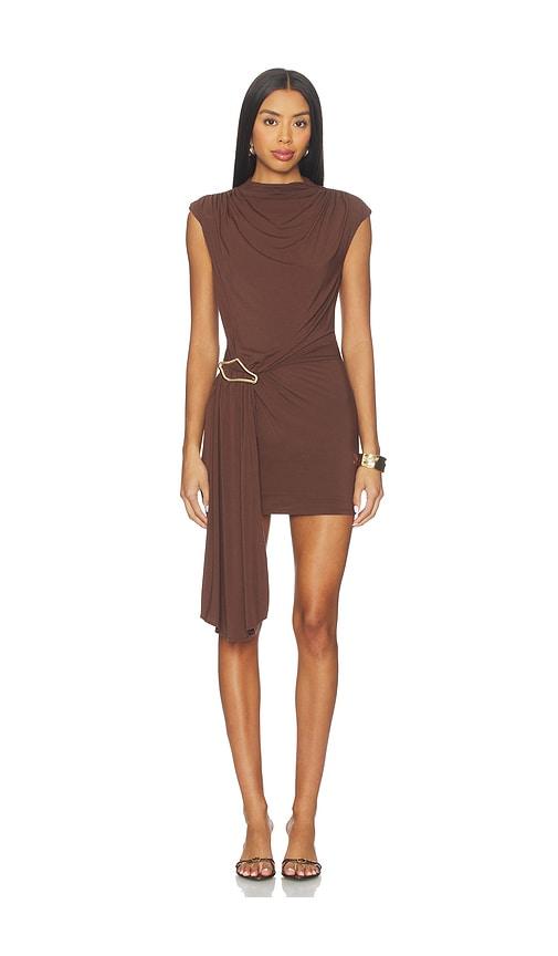 nbd nicolette mini dress in chocolate. - size s (also in xs, xxs, xl)