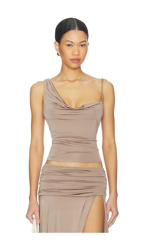 nbd niya top in taupe. - size l (also in xxs, xs, s, m, xl)