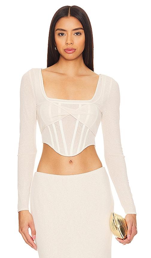 nbd raju top in cream. - size l (also in xl)