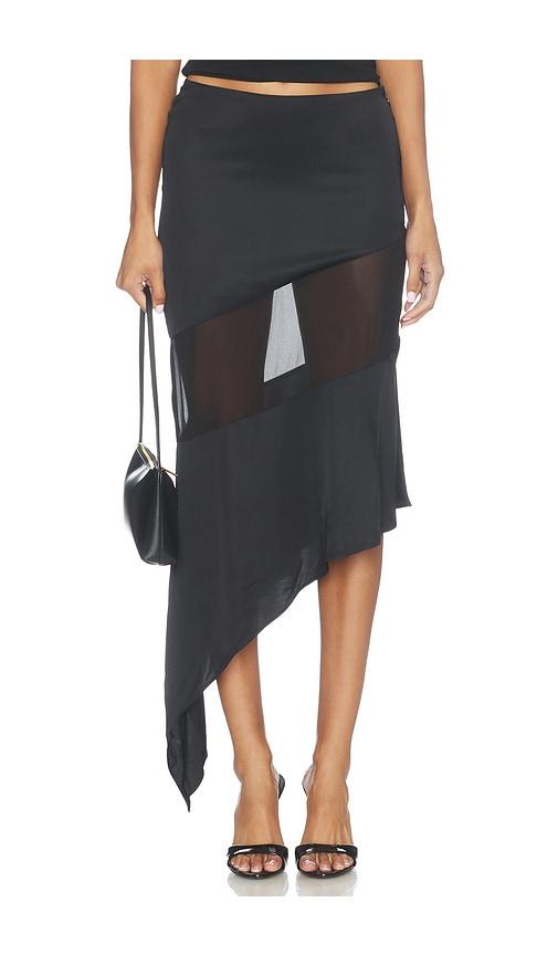 nbd roshini midi skirt in black. - size l (also in m, s, xl, xs, xxs)