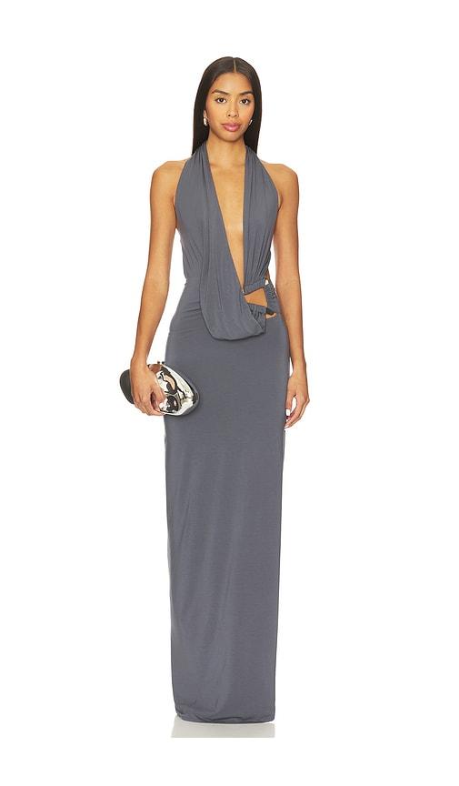 nbd sabine gown in grey. - size l (also in xs, s, m, xl)