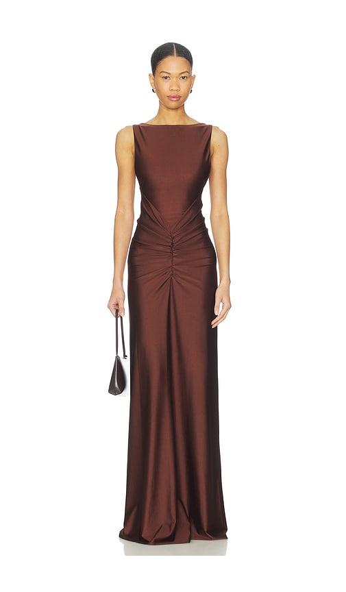 nbd shilpa gown in brown. - size l (also in xxs, xs)
