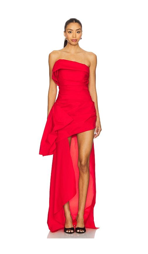 nbd the jadis maxi dress in red. - size s (also in xs, xxs)
