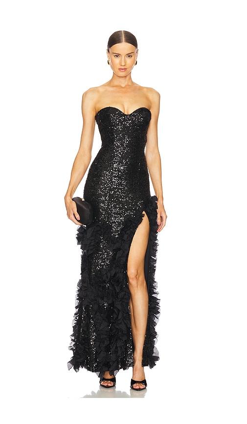 nbd the julietta gown in black. - size l (also in xxs, xs)