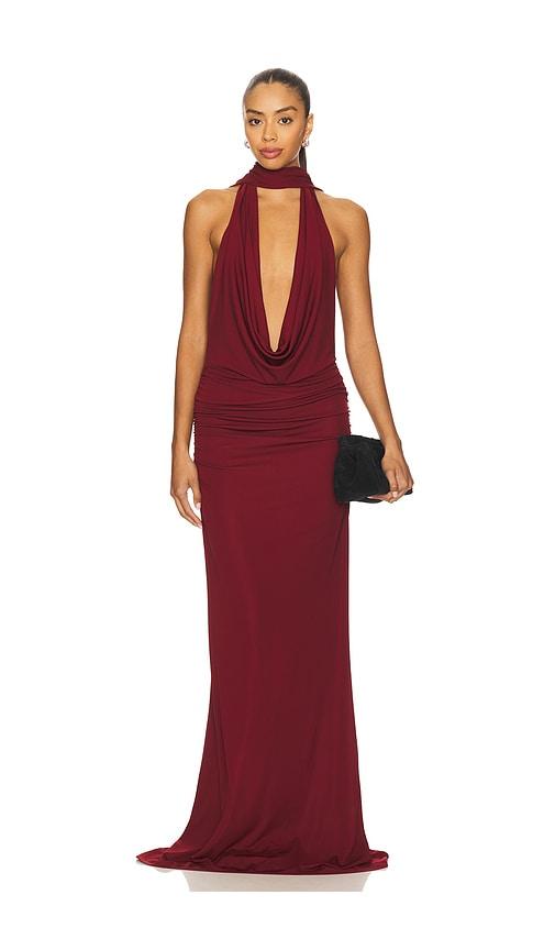 nbd the lisha gown in burgundy. - size l (also in xl)
