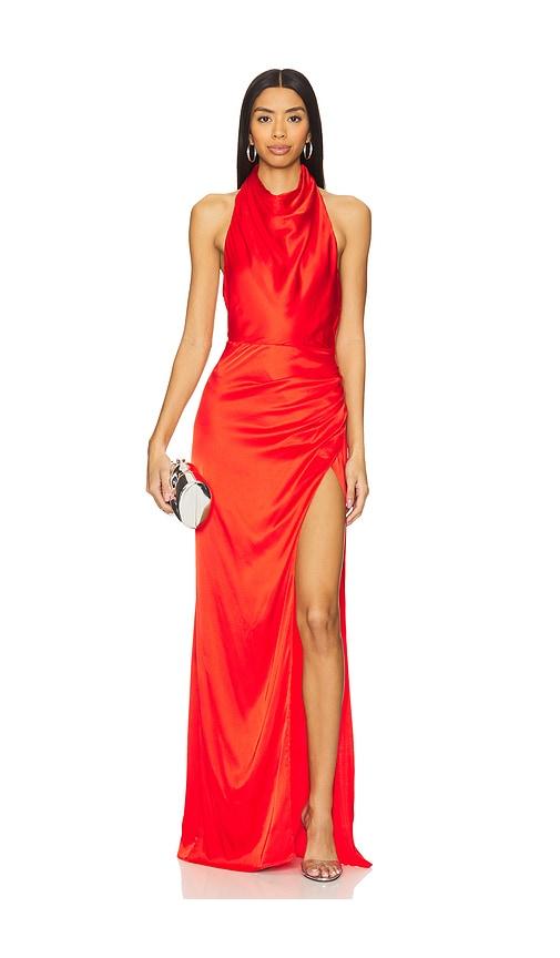 nbd the mathilde gown in red. - size l (also in s, xl)