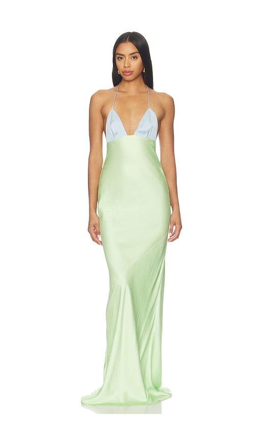 nbd zareen maxi dress in blue. - size l (also in xl)