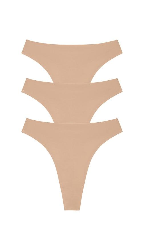 negative underwear base high thong 3-pack in nude. - size l (also in xs, xl, xxl)