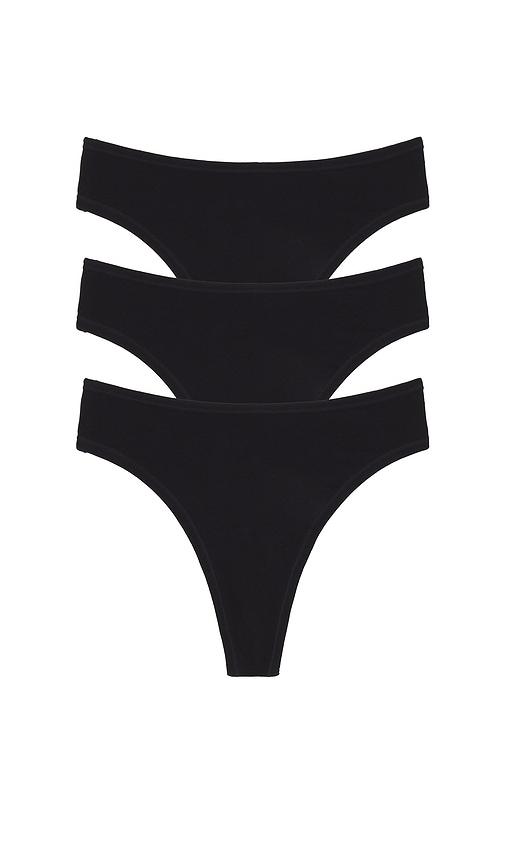 negative underwear cloud cotton thong 3-pack in black. - size m/l (also in xs/s, xl/xxl)