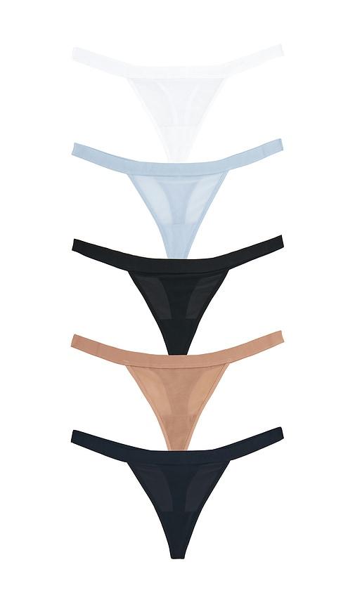 negative underwear sieve thong (5-pack) in blue. - size l (also in xs, s, m, xl)