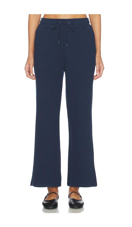 negative underwear waffle knit cropped track pant in navy. - size l (also in xs, s, m)