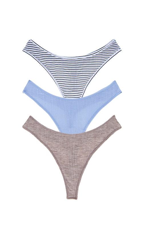 negative underwear whipped dipped thong 3-pack in blue. - size l (also in xs, s, m, xl/1x, xxl/2x)