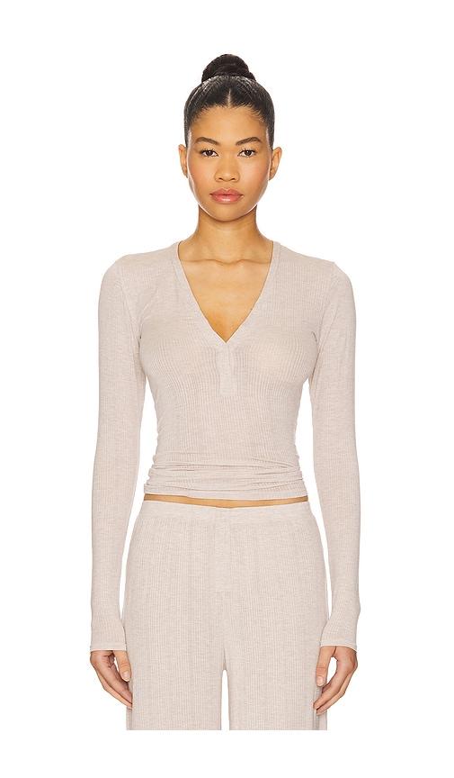negative underwear whipped henley in beige. - size l (also in xs, s, m, xl/1x)