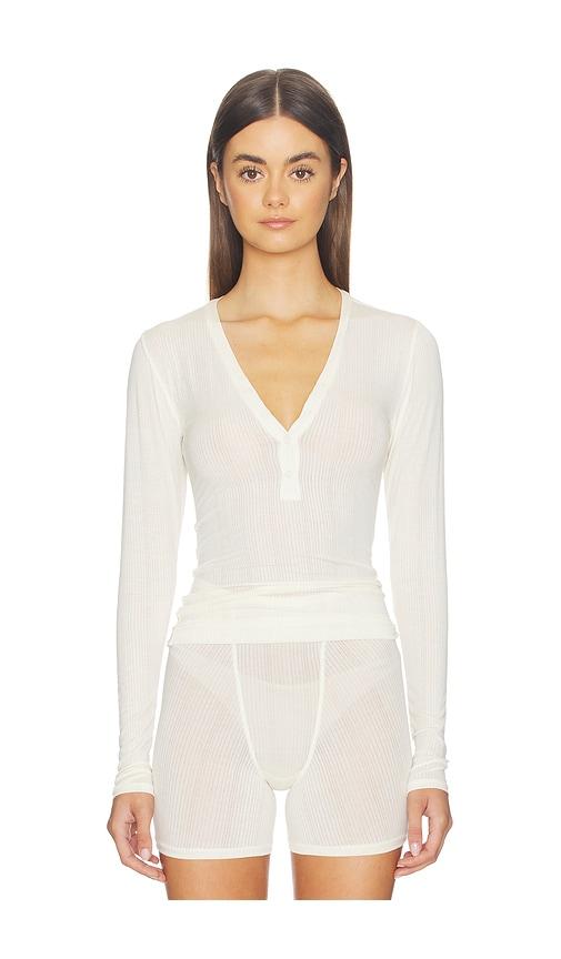 negative underwear whipped henley in cream. - size l (also in m)
