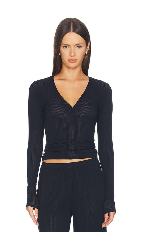 negative underwear whipped henley top in navy. - size l (also in s, m)