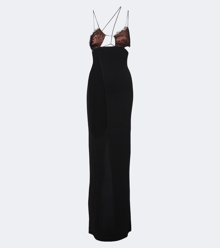 nensi dojaka cutout lace-trimmed maxi dress