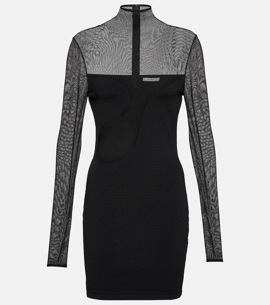nensi dojaka mesh and jersey minidress