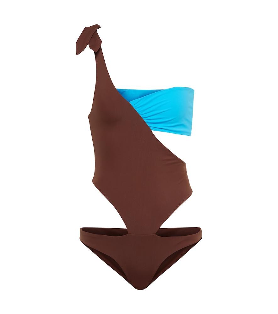 nensi dojaka one-shoulder swimsuit