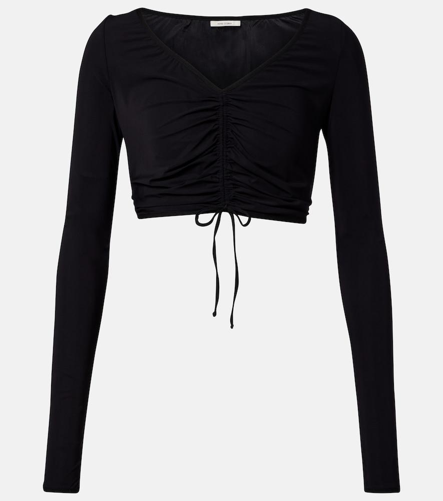 nensi dojaka ruched crop top