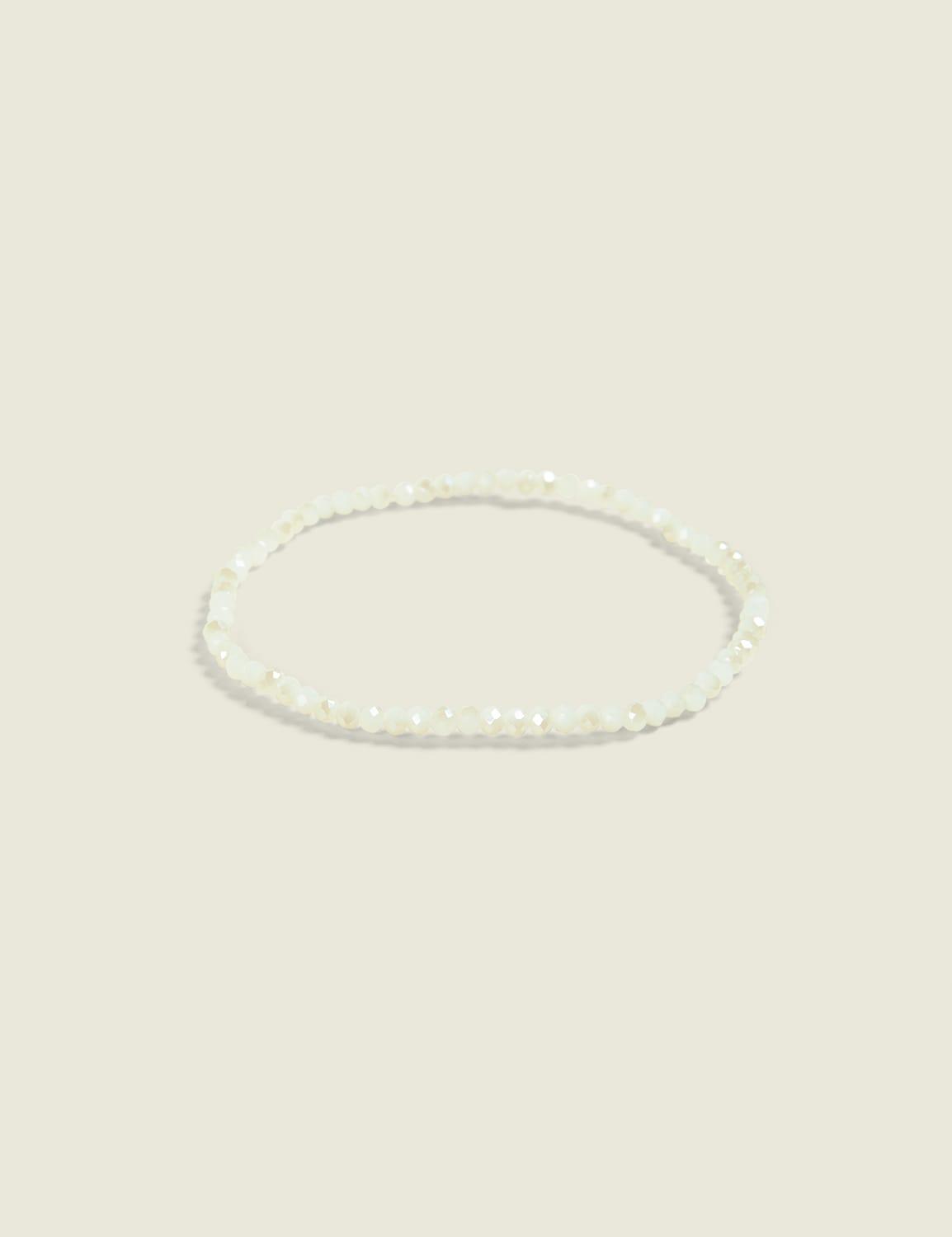 neutral beaded stretch bracelet