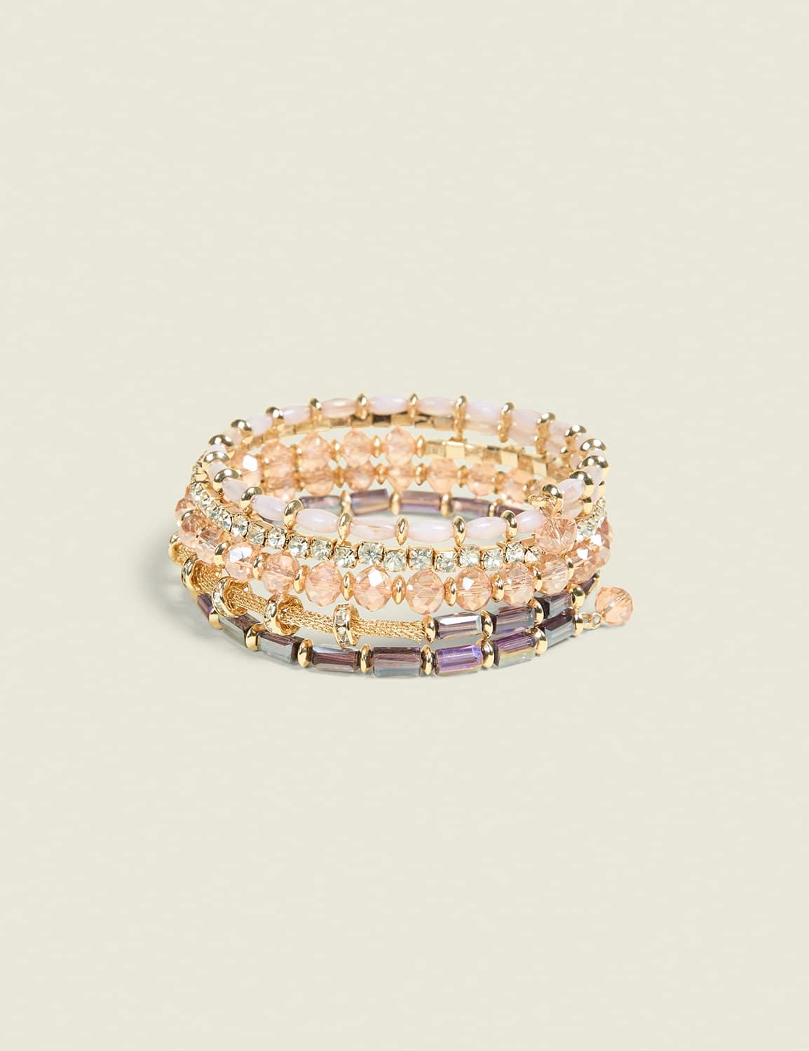 neutral beaded wrap bracelet