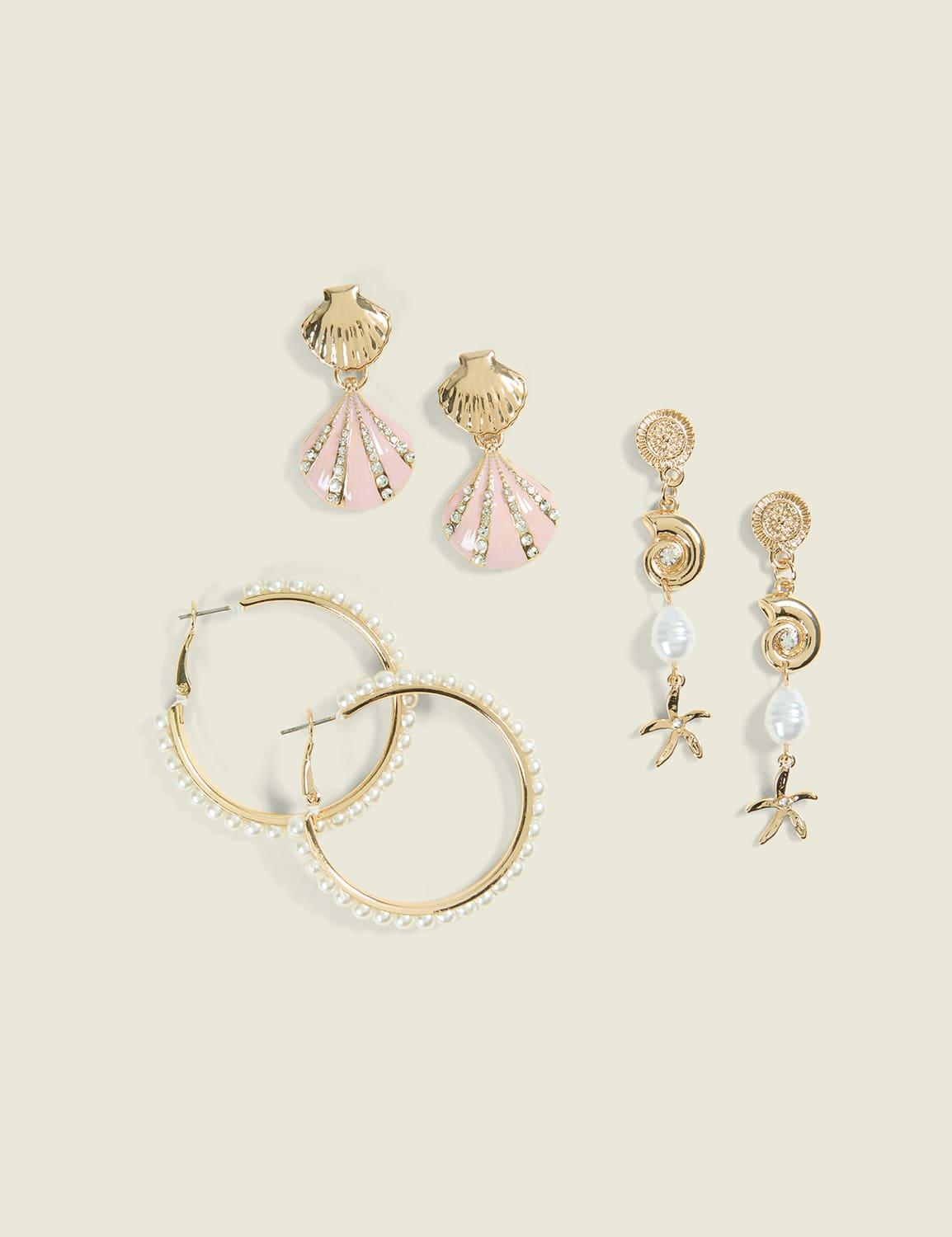 neutral coastal earring 3-pack