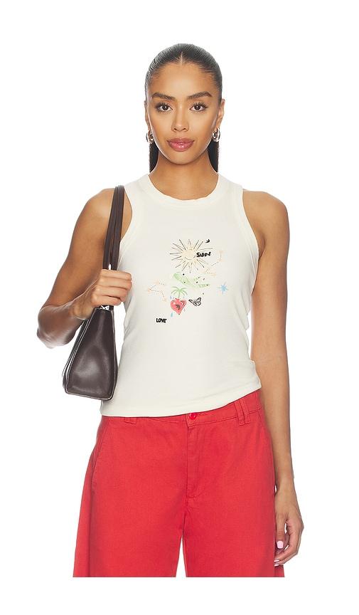 never fully dressed cream celestial rib tank in cream. - size l (also in xs, s, m, xl, xxl, xxxl)