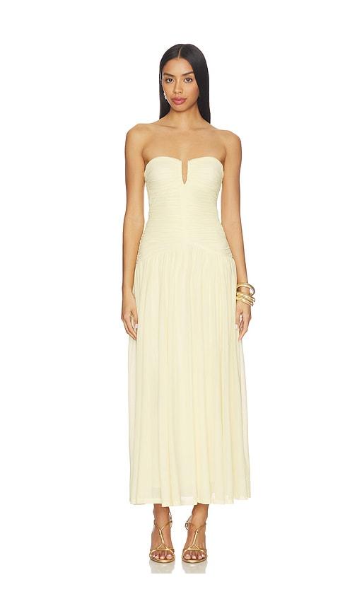 nia beverly dress in lemon. - size l (also in s, xs, m)