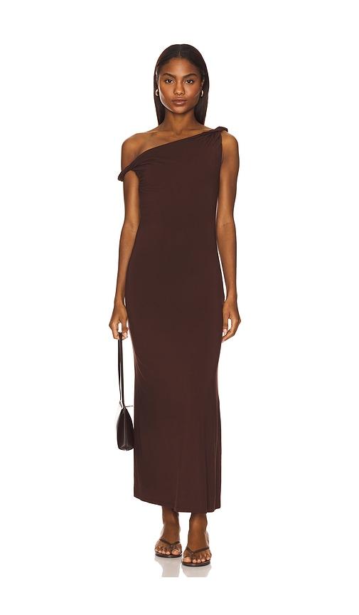 nia carmella dress in chocolate. - size m (also in s, xs)