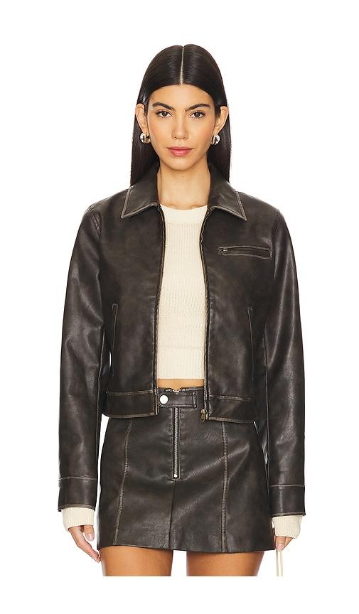 nia dallas jacket in chocolate. - size l (also in s, xs, xl)