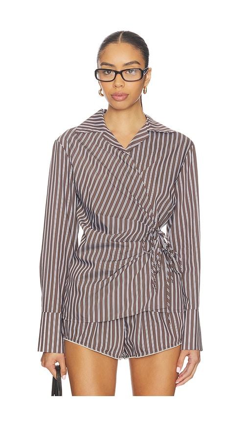 nia eliska shirt in brown. - size l (also in s, xs, m, xl)
