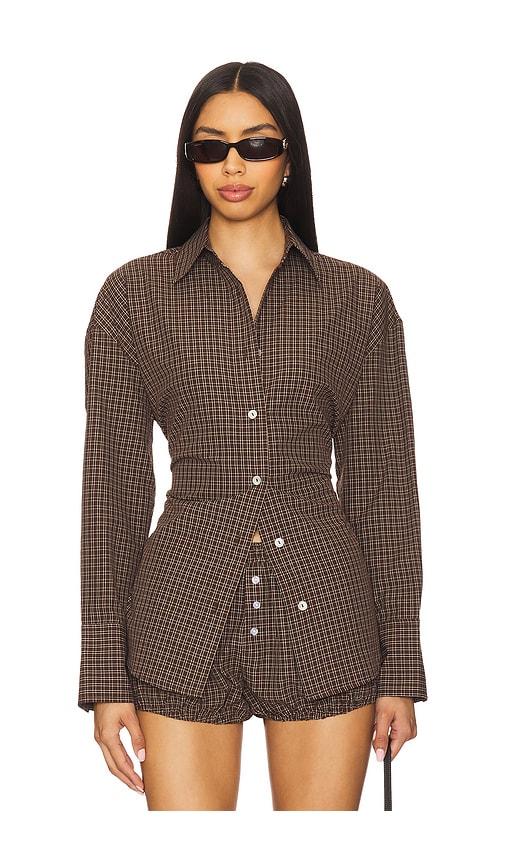 nia jules top in chocolate. - size l (also in s, xs, m, xl)