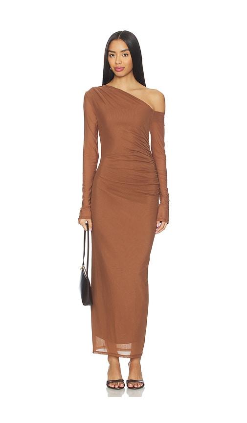 nia lyra dress in brown. - size s (also in xs)