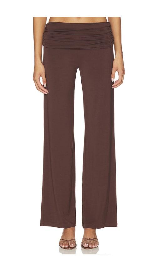 nia paolo pant in chocolate. - size l (also in s, xs, m)