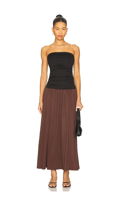 nia santal dress in black,brown. - size s (also in xs, xl)