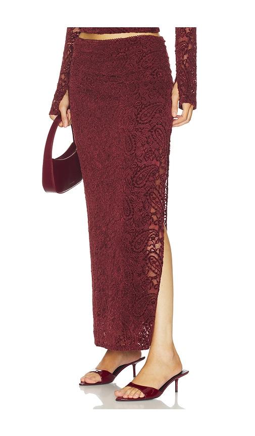 nia selena skirt in burgundy. - size s (also in xs)