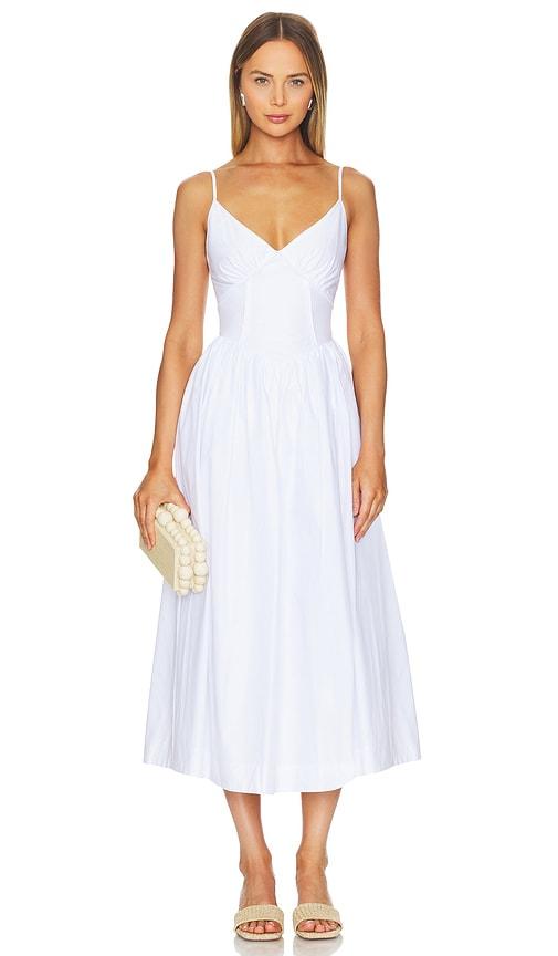 nicholas becker princess waist midi dress in white. - size 0 (also in 2, 4, 6, 10, 12, 8)