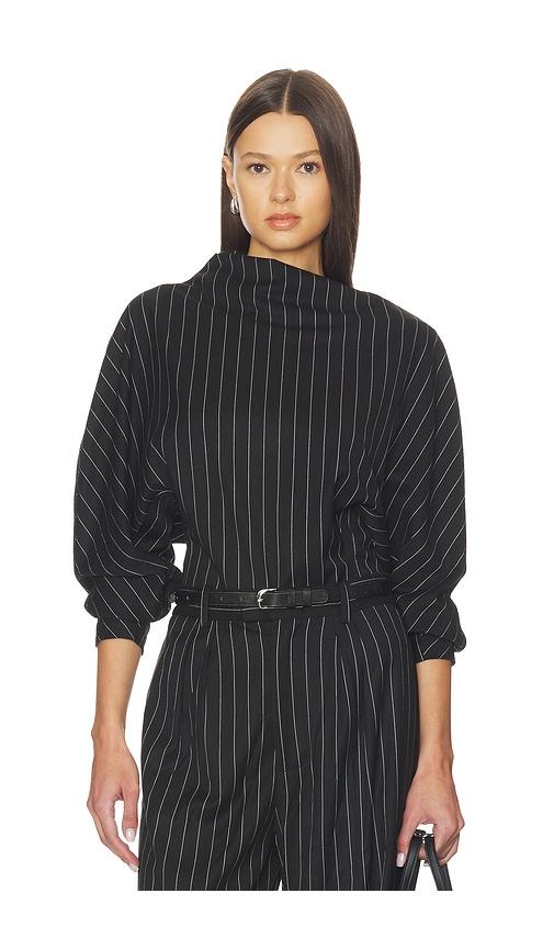 nicholas bettina draped long sleeve top in black. - size 0 (also in 2, 10, 12)