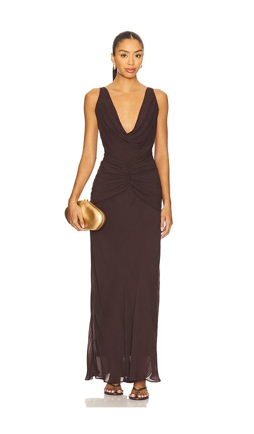 nicholas calia dress in chocolate. - size 0 (also in 2, 4, 6, 8, 10)