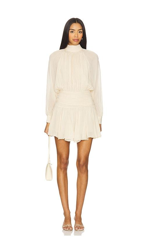 nicholas cecile high neck mini dress with godets in white. - size 0 (also in 2, 4, 6, 8, 10, 12)