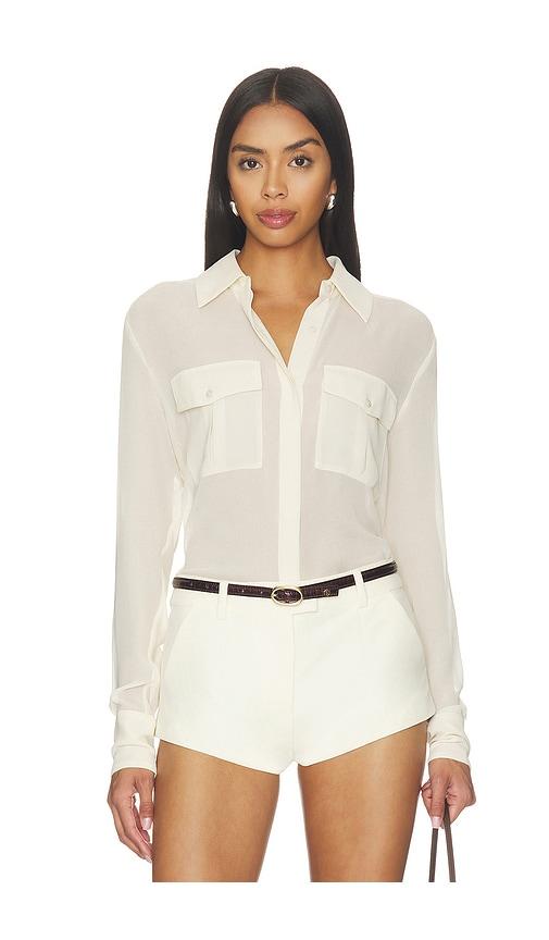 nicholas chloe shirt in cream. - size 0 (also in 4, 8)