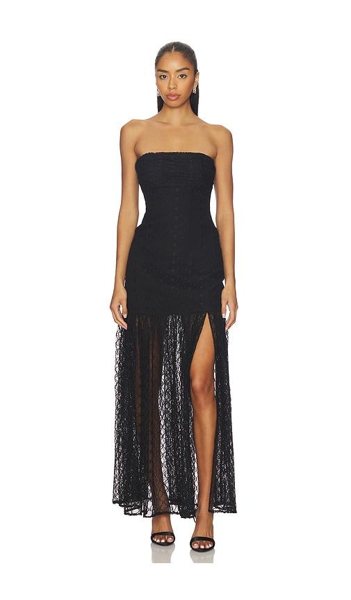 nicholas kairo strapless lace maxi dress in black. - size 0 (also in 2, 4, 6, 8)